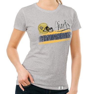 Damen T-Shirt - Aints - New Orleans dunkelblau-gelb S