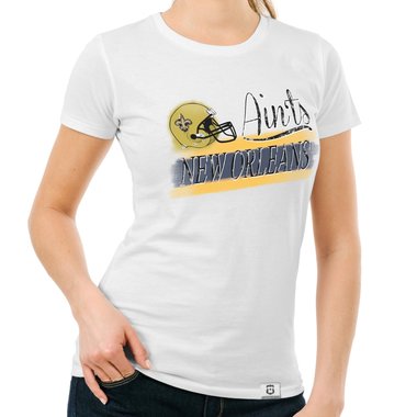 Damen T-Shirt - Aints - New Orleans dunkelblau-gelb S