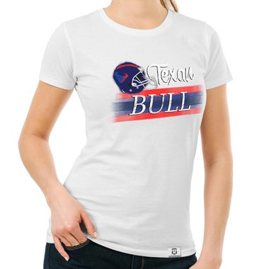 Damen T-Shirt - Texan - Bull weiss-rot XXL