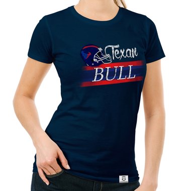 Damen T-Shirt - Texan - Bull weiss-rot XXL