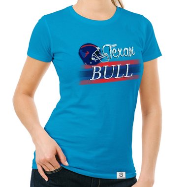 Damen T-Shirt - Texan - Bull weiss-rot XXL