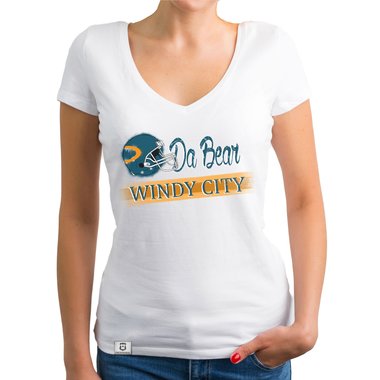 Damen T-Shirt V-Ausschnitt - Da Bear - Windy City