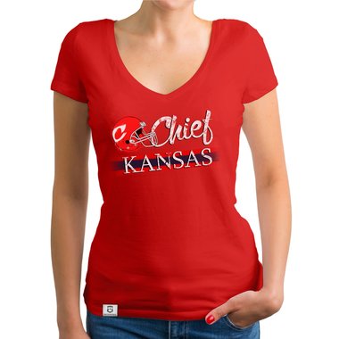 Damen T-Shirt V-Ausschnitt - Chief - Kansas