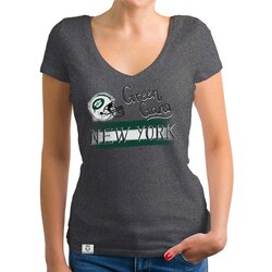Damen T-Shirt V-Ausschnitt - Green Gang - NY