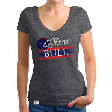 Damen T-Shirt V-Ausschnitt - Texan - Bull
