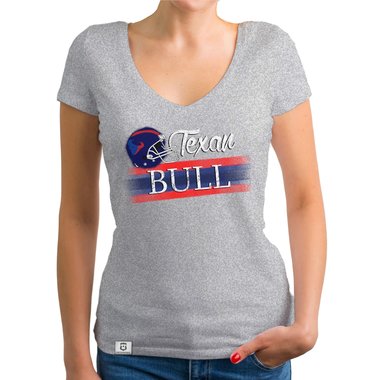 Damen T-Shirt V-Ausschnitt - Texan - Bull