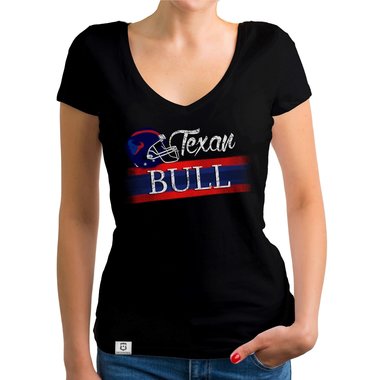 Damen T-Shirt V-Ausschnitt - Texan - Bull