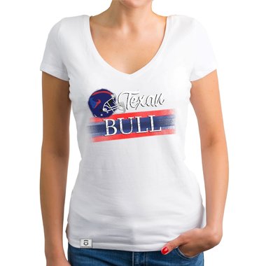 Damen T-Shirt V-Ausschnitt - Texan - Bull