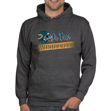 Herren Hoodie - Da Bear - Windy City schwarz-trkis 5XL