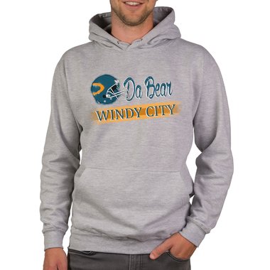 Herren Hoodie - Da Bear - Windy City schwarz-trkis 5XL