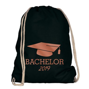 Turnbeutel - Bachelor 2019 natur-rotglitzer