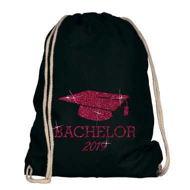 Turnbeutel - Bachelor 2019 natur-rotglitzer