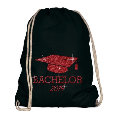 Turnbeutel - Bachelor 2019 natur-rotglitzer