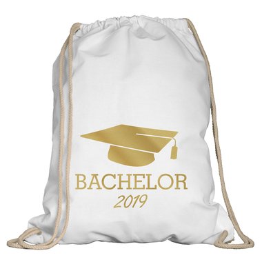 Turnbeutel - Bachelor 2019 natur-rotglitzer