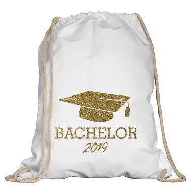 Turnbeutel - Bachelor 2019 natur-rotglitzer