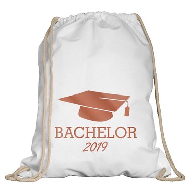 Turnbeutel - Bachelor 2019 natur-rotglitzer