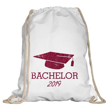 Turnbeutel - Bachelor 2019 natur-rotglitzer