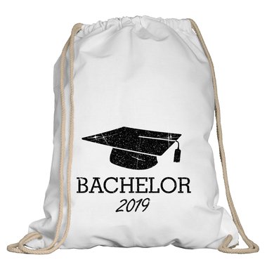 Turnbeutel - Bachelor 2019 natur-rotglitzer