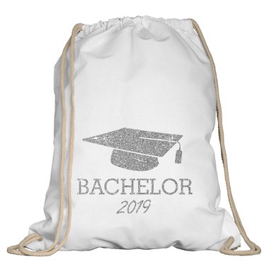 Turnbeutel - Bachelor 2019 natur-rotglitzer