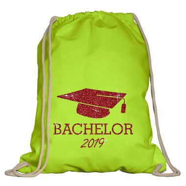 Turnbeutel - Bachelor 2019 natur-rotglitzer