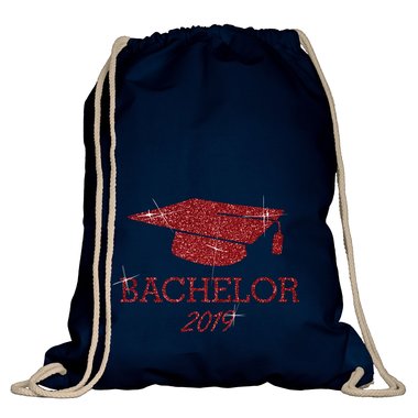 Turnbeutel - Bachelor 2019 natur-rotglitzer