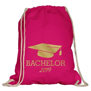 Turnbeutel - Bachelor 2019 natur-rotglitzer