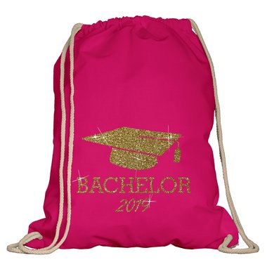 Turnbeutel - Bachelor 2019 natur-rotglitzer