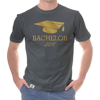 Herren T-Shirt - Uni-Abschluss Bachelor mit Wunschjahr dunkelblau-gold S