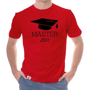 Herren T-Shirt - Abschluss Master mit Wunschjahr weiss-kupfer 5XL