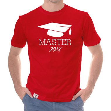 Herren T-Shirt - Abschluss Master mit Wunschjahr weiss-kupfer 5XL