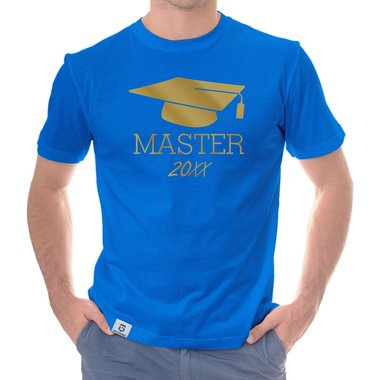 Herren T-Shirt - Abschluss Master mit Wunschjahr weiss-kupfer 5XL