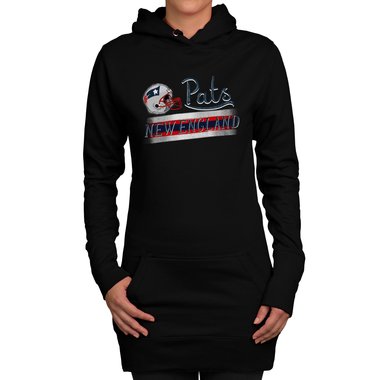 Damen Long Hoodie - Pats - New England schwarz-rot XL