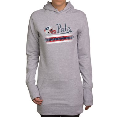 Damen Long Hoodie - Pats - New England schwarz-rot XL