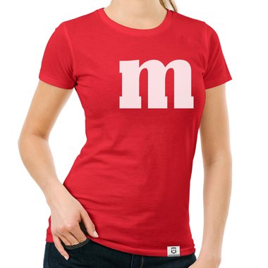 Damen T-Shirt - M und M weiss-schwarzglitzer XXL