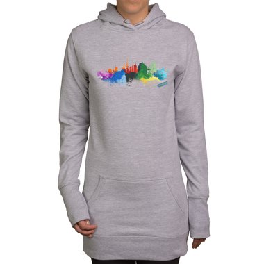 Long Hoodie - Hamburg Aquarell