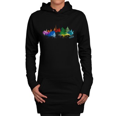 Long Hoodie - Hamburg Aquarell