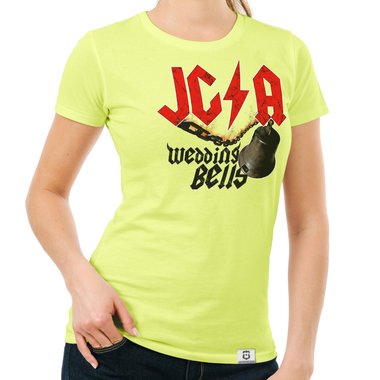JGA Damen T-Shirt - Wedding Bells dunkelblau-weiss S