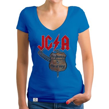 Damen JGA T-Shirt V-Ausschnitt - Highway to Marriage