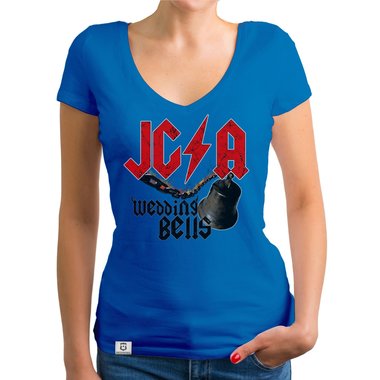Damen JGA T-Shirt V-Ausschnitt - Wedding Bells