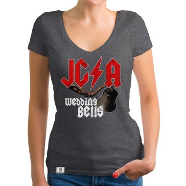 Damen JGA T-Shirt V-Ausschnitt - Wedding Bells