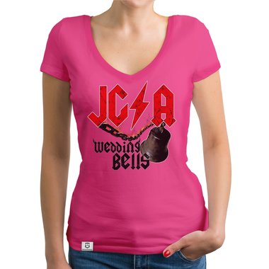 Damen JGA T-Shirt V-Ausschnitt - Wedding Bells