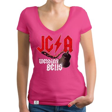 Damen JGA T-Shirt V-Ausschnitt - Wedding Bells
