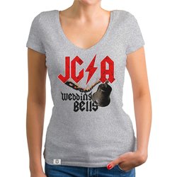 Damen JGA T-Shirt V-Ausschnitt - Wedding Bells