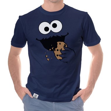 Herren T-Shirt - Keks Monster dunkelblau-schwarz S