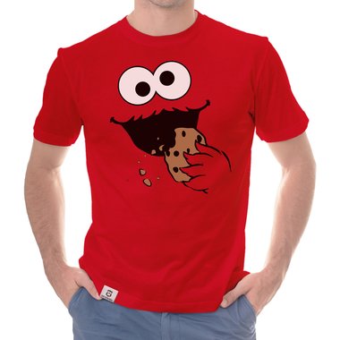 Herren T-Shirt - Keks Monster dunkelblau-schwarz S