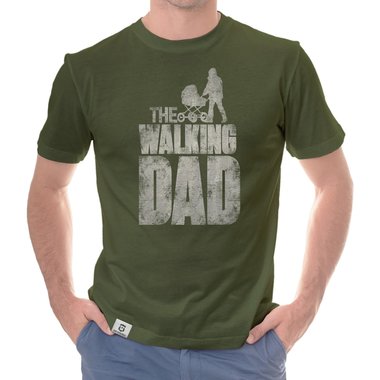 Herren T-Shirt - The Walking Dad weiss-schwarz 5XL