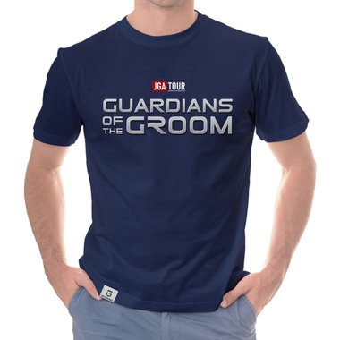 Herren JGA T-Shirt - Guardians of the Groom weiss-schwarz 5XL