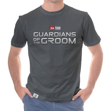 Herren JGA T-Shirt - Guardians of the Groom weiss-schwarz 5XL
