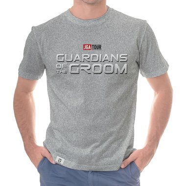 Herren JGA T-Shirt - Guardians of the Groom weiss-schwarz 5XL