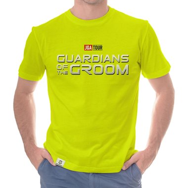 Herren JGA T-Shirt - Guardians of the Groom weiss-schwarz 5XL